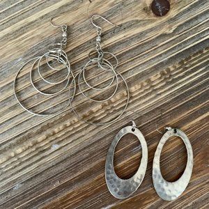 2 Silver earrings from Anthropologie